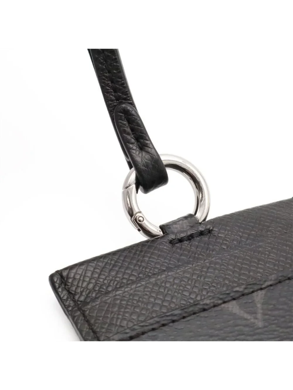 Louis Vuitton Monogram Eclipse Card Folder Holder Slot Pass Case with Neck Strap